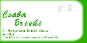 csaba briski business card